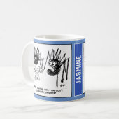 Spinnen und ihre Webs Cartoon. Funny Kaffeetasse (Vorderseite Links)