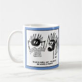 Spinnen und ihre Webs Cartoon. Funny Kaffeetasse (Links)
