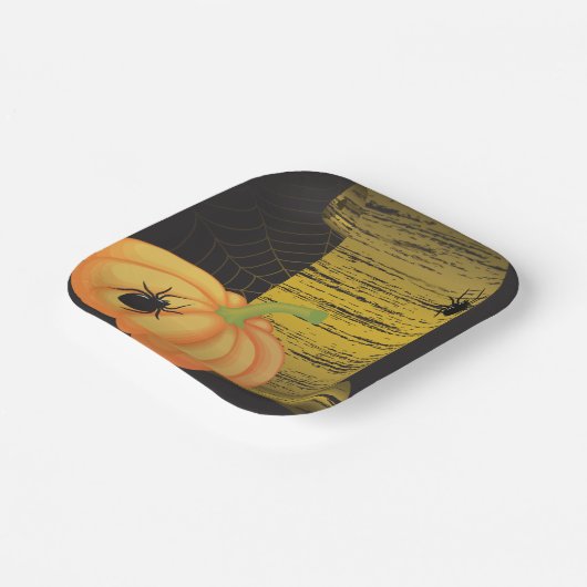 Spinnen und Kürbis Pappteller (Gewinkelt)