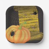 Spinnen und Kürbis Pappteller (Vorderseite)