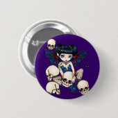 "Spinnen-und Schädel-" Knopf Button (Vorne & Hinten)