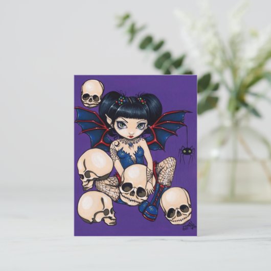 "Spinnen und Schädel" Postkarte (Stehend Vorderseite)