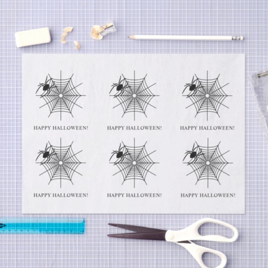 Spinnen und Spiderweb einfache Happy Halloween Seidenpapier (Handwerk)