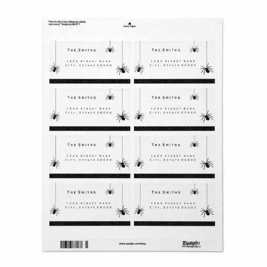 Spinnen und Streifen-Adressetikett (Vorne)