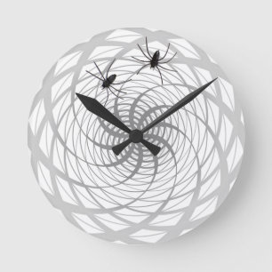 Spinnen und Web Runde Wanduhr