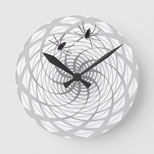 Spinnen und Web Runde Wanduhr (Vorderseite)
