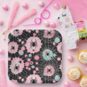 Spinnen und Weben in rosa und blassfarbener Blues  Pappteller (Party)