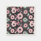 Spinnen und Weben in rosa und blassfarbener Blues Serviette (Vorderseite)