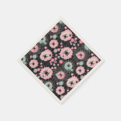 Spinnen und Weben in rosa und blassfarbener Blues Serviette (Ecke)