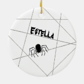Spinnen und WebHalloween-Keramik Keramik Ornament (Hinten)