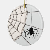 Spinnen und WebHalloween-Keramik Keramik Ornament (Links)