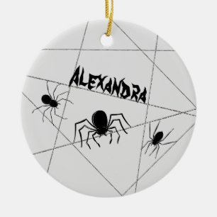 Spinnen und WebHalloween-Keramik Keramik Ornament