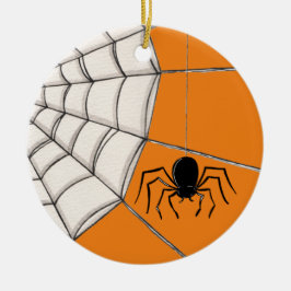 Spinnen und WebHalloween-Keramik Keramik Ornament