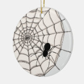 Spinnen und WebHalloween-Keramik Keramik Ornament (Links)