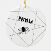 Spinnen und WebHalloween-Keramik Keramik Ornament (Hinten)