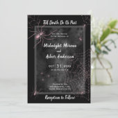 Spinnen Web bis Tod tun uns Teil schwarz rosa Einladung (Stehend Vorderseite)