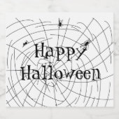 Spinnen Web Hand Drawn Doodles Alkoholflaschenetikett (Einzelnes Label)