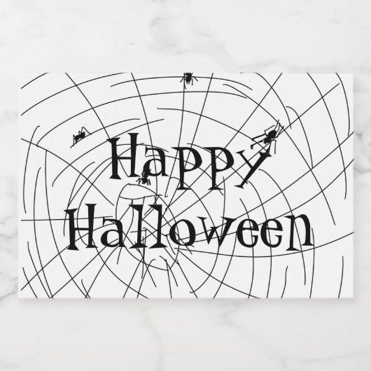 Spinnen Web Hand Drawn Doodles Lebensmitteletikett (Einzelnes Label)