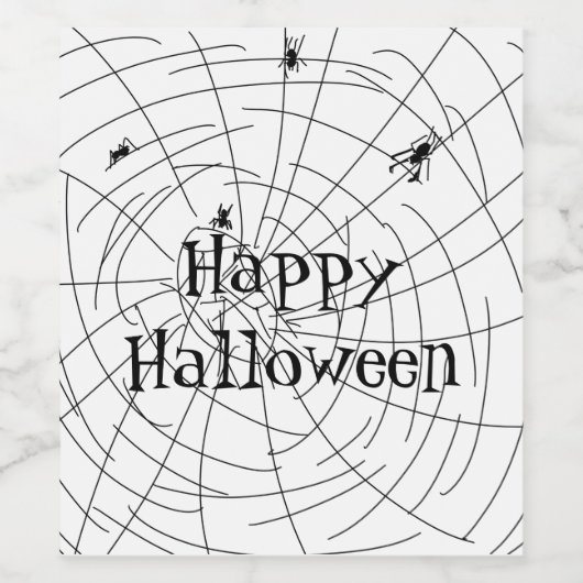 Spinnen Web Hand Drawn Doodles Weinetikett (Einzelnes Label)