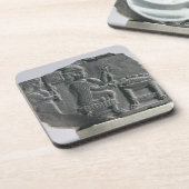 Spinnende Elamite Frau, Neo-Elamite Zeitraum, Getränkeuntersetzer (Linke Seite)