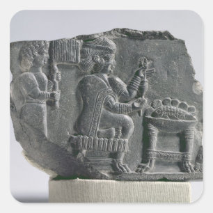 Spinnende Elamite Frau, Neo-Elamite Zeitraum, Quadratischer Aufkleber