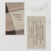 Spinnende oder strickende undyed Wollen Visitenkarte (Vorne/Hinten)