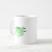 Spinnender grüner Tornado Kaffeetasse (Vorderseite Links)
