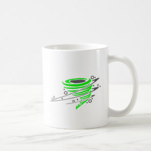 Spinnender grüner Tornado Kaffeetasse
