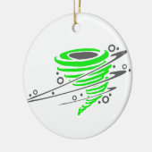 Spinnender grüner Tornado Keramikornament (Links)