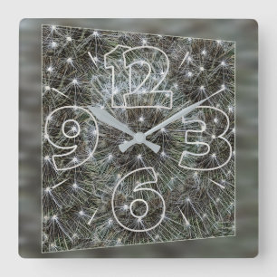 Spinnender Löwenzahnhauch Quadratische Wanduhr