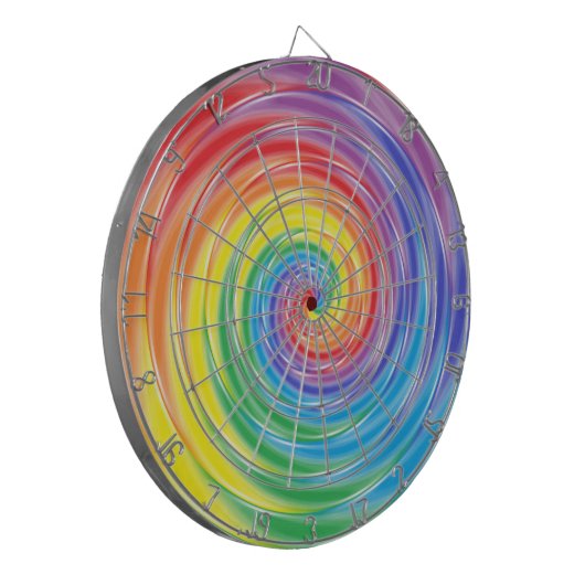 Spinnender RegenbogenDartboard Dartscheibe (Vorderseite Links)