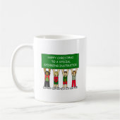 SPINNENDES LEHRER-GLÜCKLICHES WEIHNACHTEN KAFFEETASSE (Links)