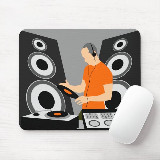 Spinnendes Vinyl DJ an den Plattformen Mousepad (Mit Mouse)