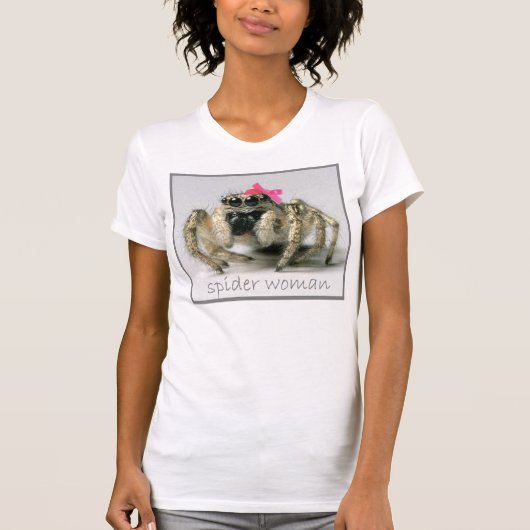 Spinnenfrau mit rosa Bogen T-Shirt (Vorderseite)