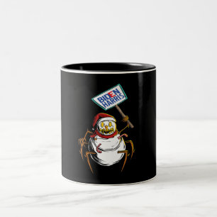 Spinnengeschenk Beängstigende Snowman Spider Mon Zweifarbige Tasse