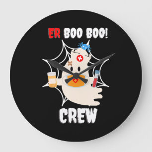 Spinnengeschenk   Boo Crew Nurse Halloween Niedlic Große Wanduhr