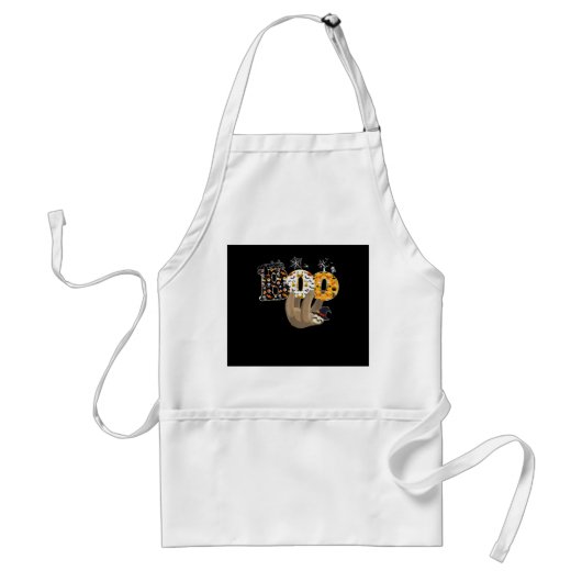 Spinnengeschenk | Boo Halloween mit Sloth Hexenhut Schürze (Vorne)