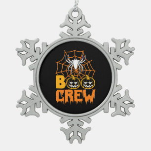 Spinnengeschenk Boo Kürbis Halloween Spinne Boo Schneeflocken Zinn-Ornament