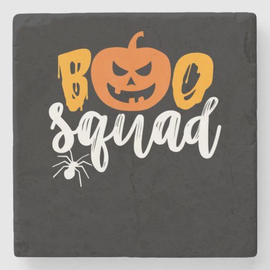 Spinnengeschenk | Boo Squad - Pumpkin Spiole Hallo Steinuntersetzer (Vorderseite)