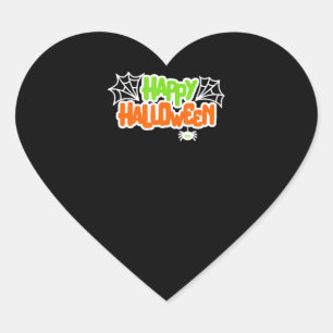 Spinnengeschenk   Frohe Halloween-Niedliche Spinne Herz-Aufkleber
