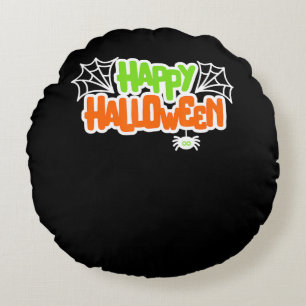 Spinnengeschenk   Frohe Halloween-Niedliche Spinne Rundes Kissen