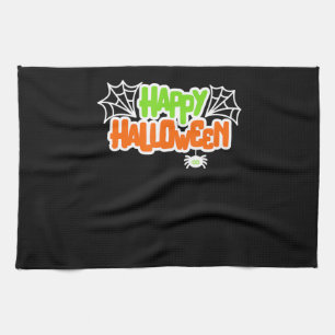 Spinnengeschenk Frohes Halloween Farbige Süße Sp Geschirrtuch
