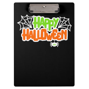 Spinnengeschenk   Frohes Halloween Farbige Süße Sp Klemmbrett