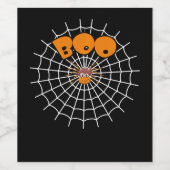 Spinnengeschenk | Funny Boo Spider WebHalloween Weinetikett (Einzelnes Label)