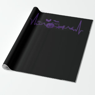 Spinnengeschenk Funny Heartbeat Line Halloween Geschenkpapier