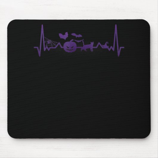 Spinnengeschenk | Funny Heartbeat Line Halloween Mousepad (Vorne)
