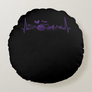 Spinnengeschenk Funny Heartbeat Line Halloween Rundes Kissen