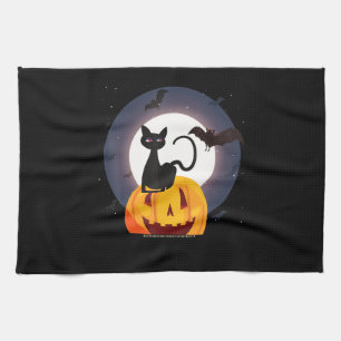 Spinnengeschenk   Halloween Black Cat Spipumkin Geschirrtuch