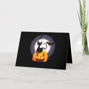 Spinnengeschenk Halloween Black Cat Spipumkin Karte