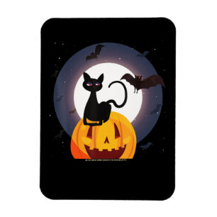 Spinnengeschenk Halloween Black Cat Spipumkin Magnet